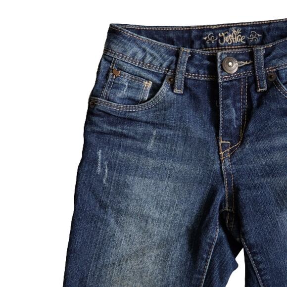 2 FOR $5 SALE Justice Denim Capris Rolled Hem Size 7S - Picture 15 of 15